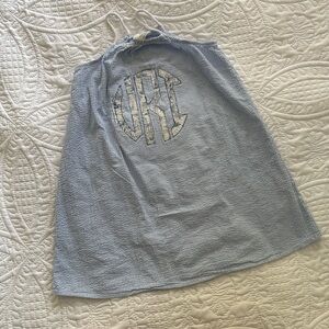 H&M Size 6X URI University of Rhode Island Blue Stripe Seersucker Monogram Dress